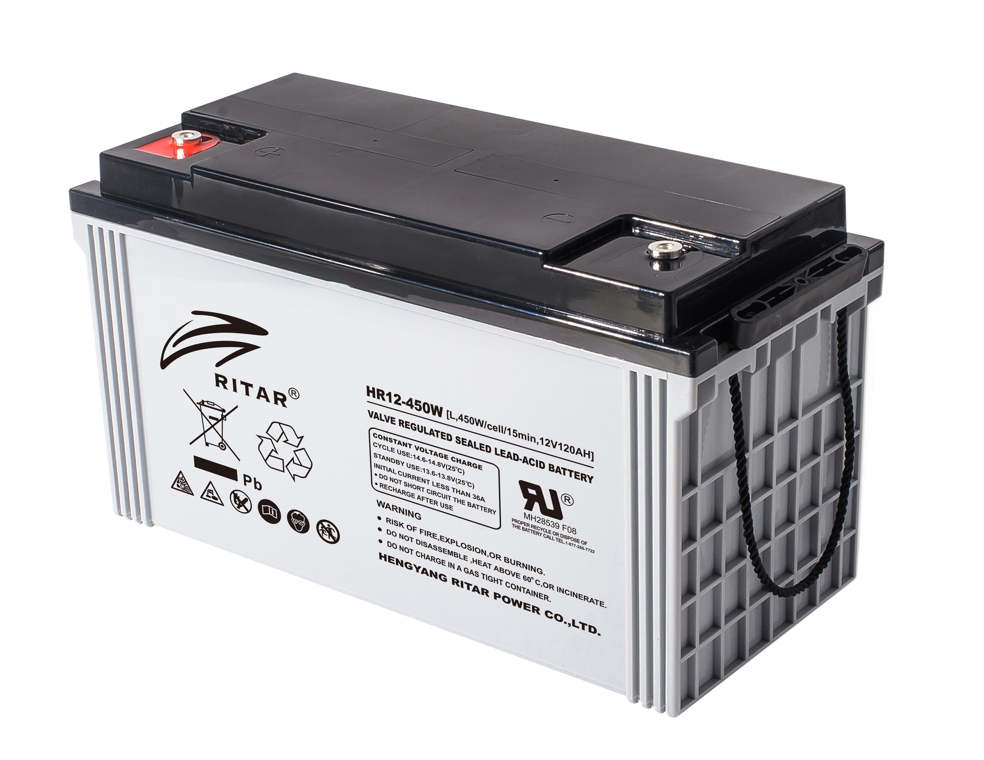 Ritar High Rate Agm Batteri 12V 120Ah M8 shown in product view
