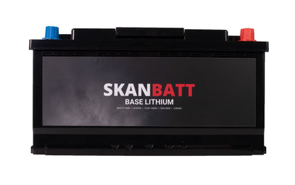 SKANBATT Base Lithium - 12V 100Ah 100A BMS - 355x175x190mm - 3 Års garanti - Husbil