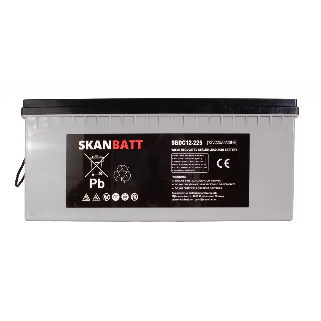 RITAR AGM Deep Cycle Batteri 12V 225AH C10 (522x240x219mm) +Höger