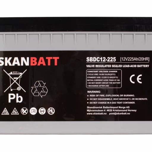 RITAR AGM Deep Cycle Batteri 12V 225AH C10 (522x240x219mm) +Höger