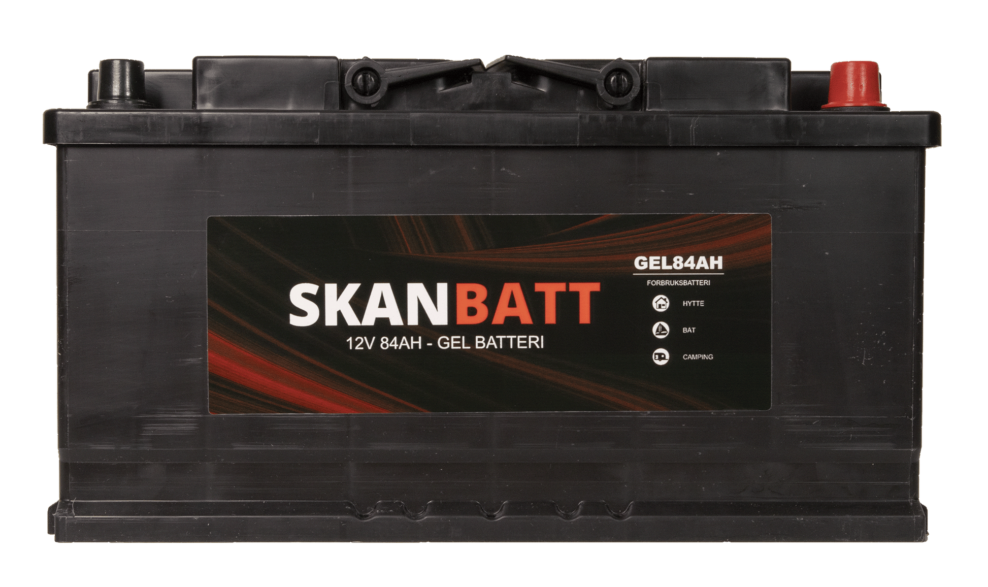 Skanbatt Gel Batteri 12V 84Ah +Høyre shown in angle view