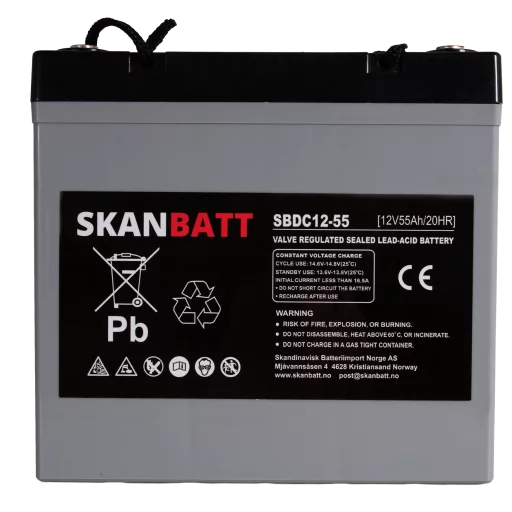 RITAR AGM Deep Cycle Batteri 12V 55AH (229x138x216mm) +vänster