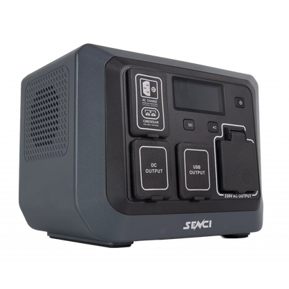 SENCI Lithium LPS 512Wh Power Station med 600W (1200W) sinus inverter