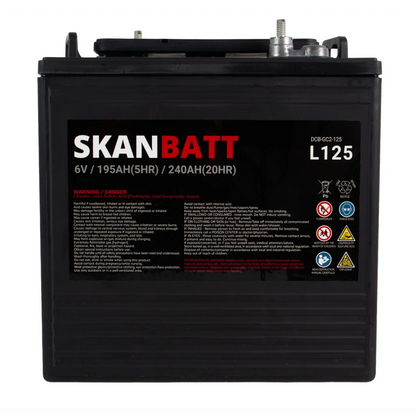 SKANBATT L125 Deep Cycle Batteri 6V 240Ah (264x181x276mm)