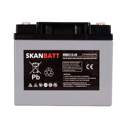 RITAR AGM Deep Cycle Batteri 12V 45AH (197x165x169mm) +höger