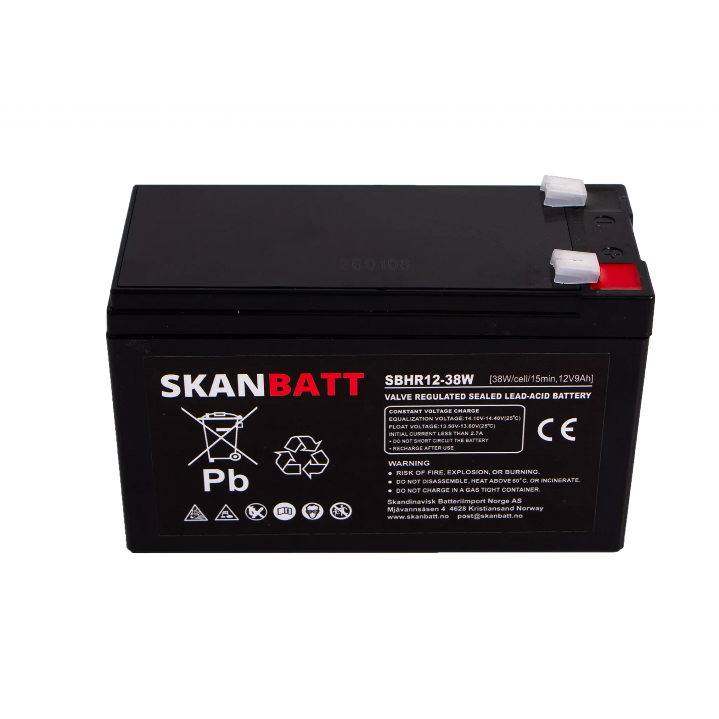 RITAR High Rate AGM Batteri 12V 9AH (151x65x93,5mm) F2