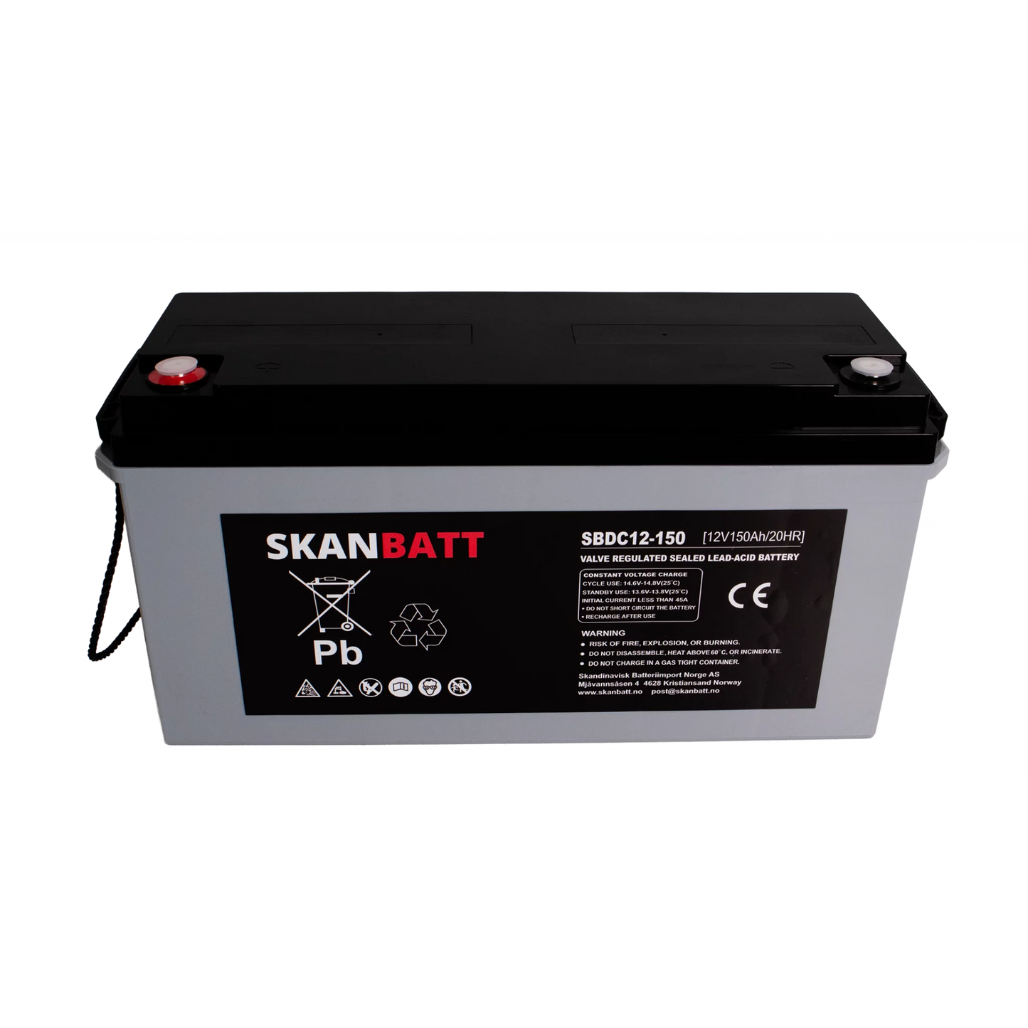 RITAR AGM Deep Cycle Batteri 12V 150AH C10 (483x170x241mm) +vänster