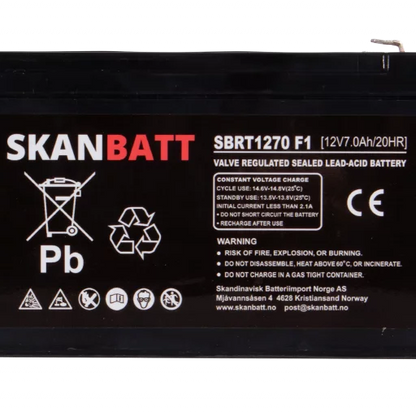 RITAR AGM Batteri 12V 7AH (151x65x94mm) F2