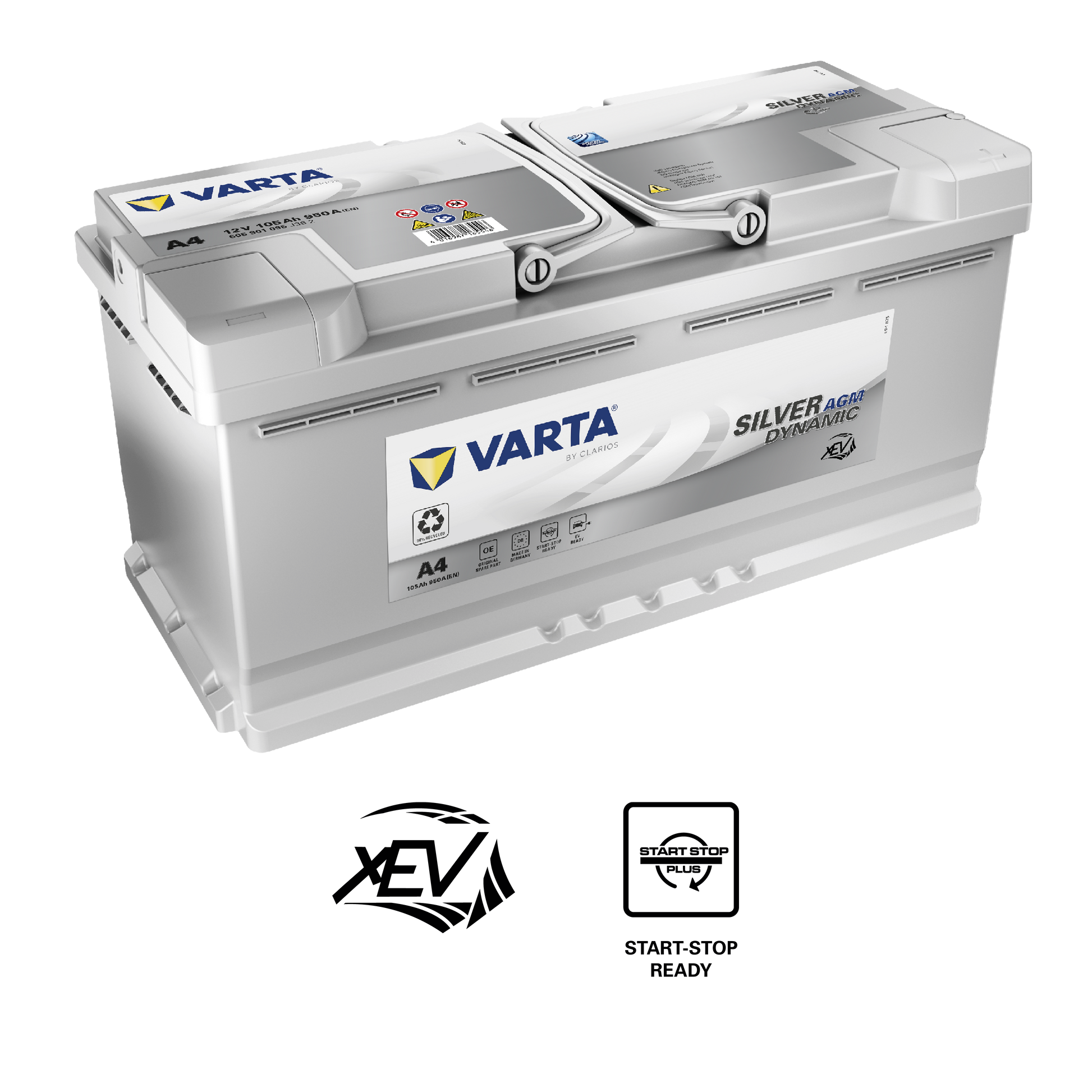 Varta Silver Dynamic Agm Batteri 12V 105Ah 950Cca +Høyre A4 shown in product view
