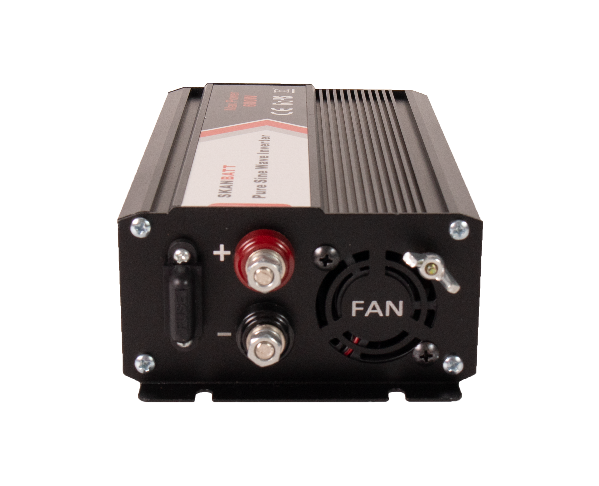 Skanbatt Inverter 12V 600W Ren Sinus shown in angle view