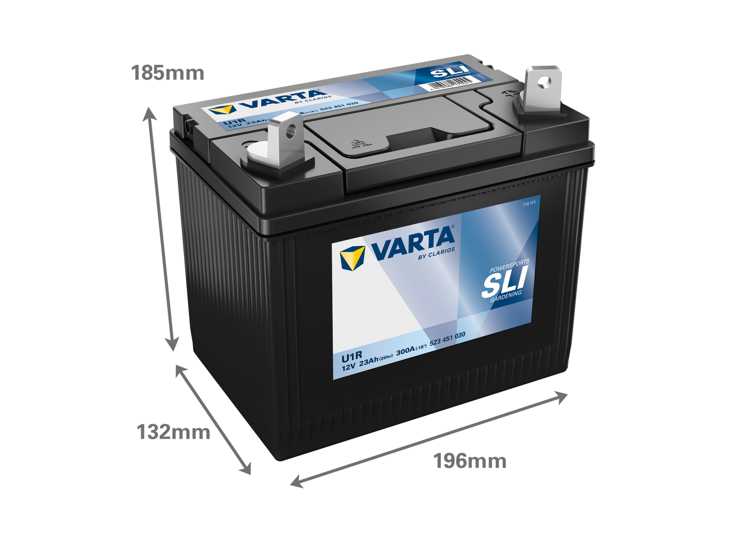 VARTA U1R GARDEN Batteri 12V 22AH 340CCA (196x132x183mm) +höger