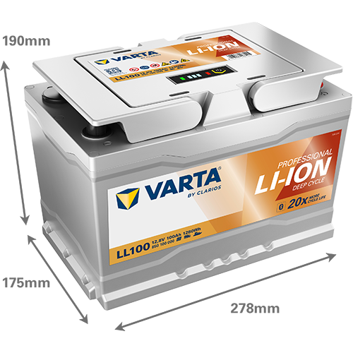 Varta Lithium Ll100 12V 100Ah - Bluetooth shown in product view