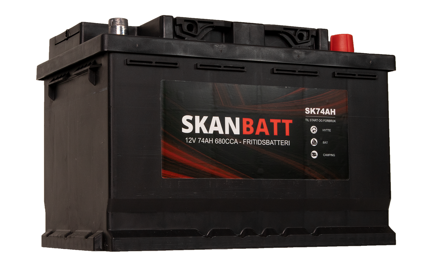 Skanbatt Fritidsbatteri 12V 74Ah 680Cca +Høyre shown in product view image 3