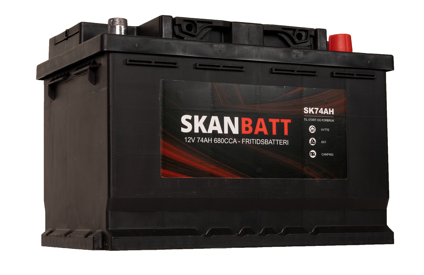 Skanbatt Fritidsbatteri 12V 74Ah 680Cca +Høyre shown in product view image 3