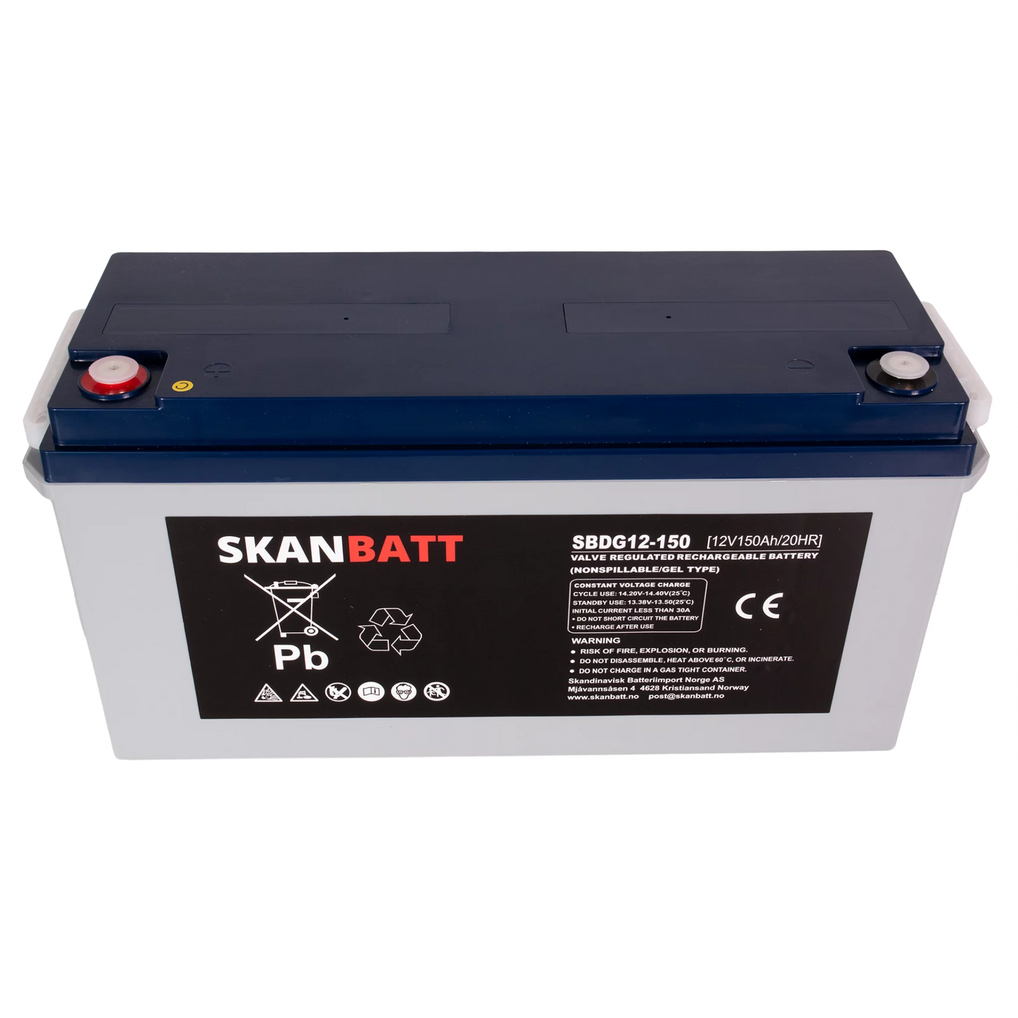 RITAR GEL Deep Cycle Batteri 12V 150AH (483x170x241mm) +vänster