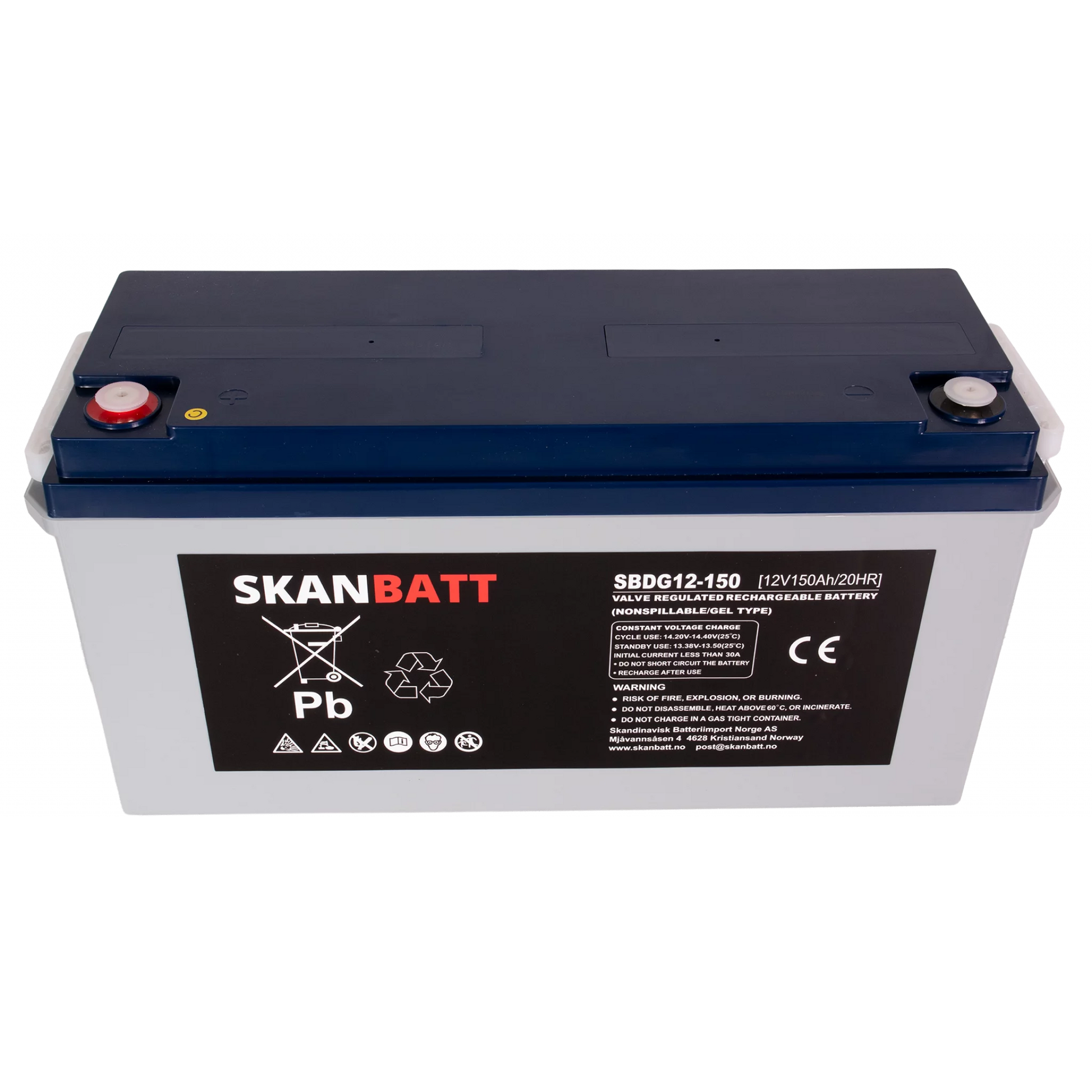 RITAR GEL Deep Cycle Batteri 12V 150AH (483x170x241mm) +vänster
