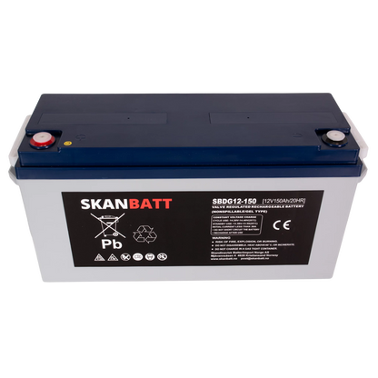 RITAR GEL Deep Cycle Batteri 12V 150AH (483x170x241mm) +vänster