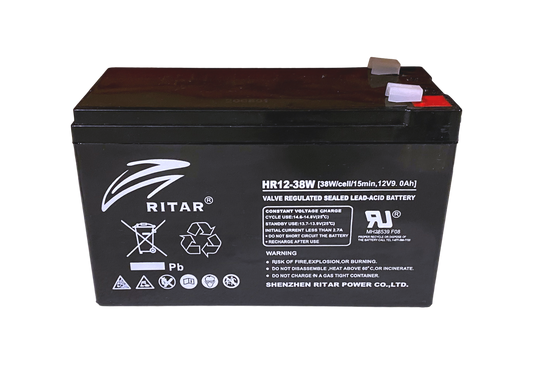 Ritar High Rate Agm Batteri 12V 9Ah F2 shown in product view