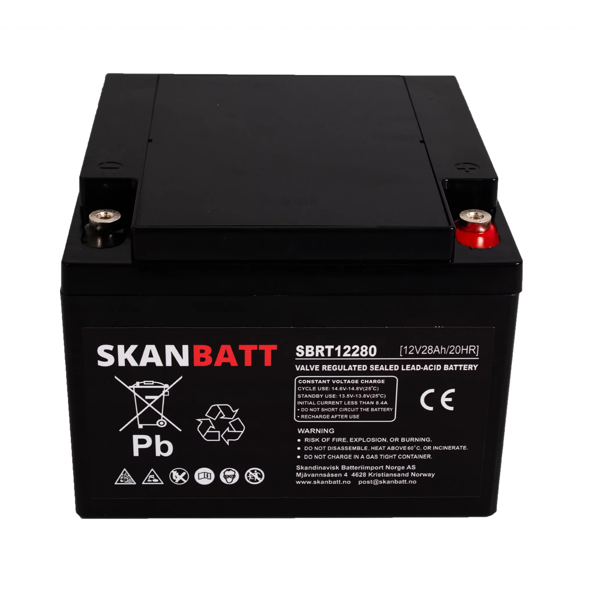 RITAR AGM Batteri 12V 28AH (166x175x125mm) M5
