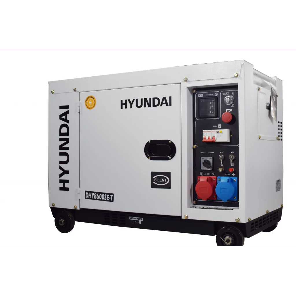 Hyundai Dhy8600Se-T Strömaggregat 7900W - Elektrisk start - Diesel