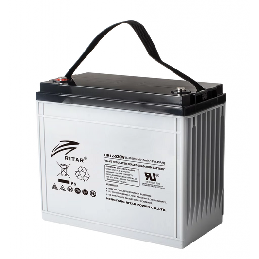 RITAR High Rate AGM Batteri 12V 145AH (340x172x280(287)mm) M8