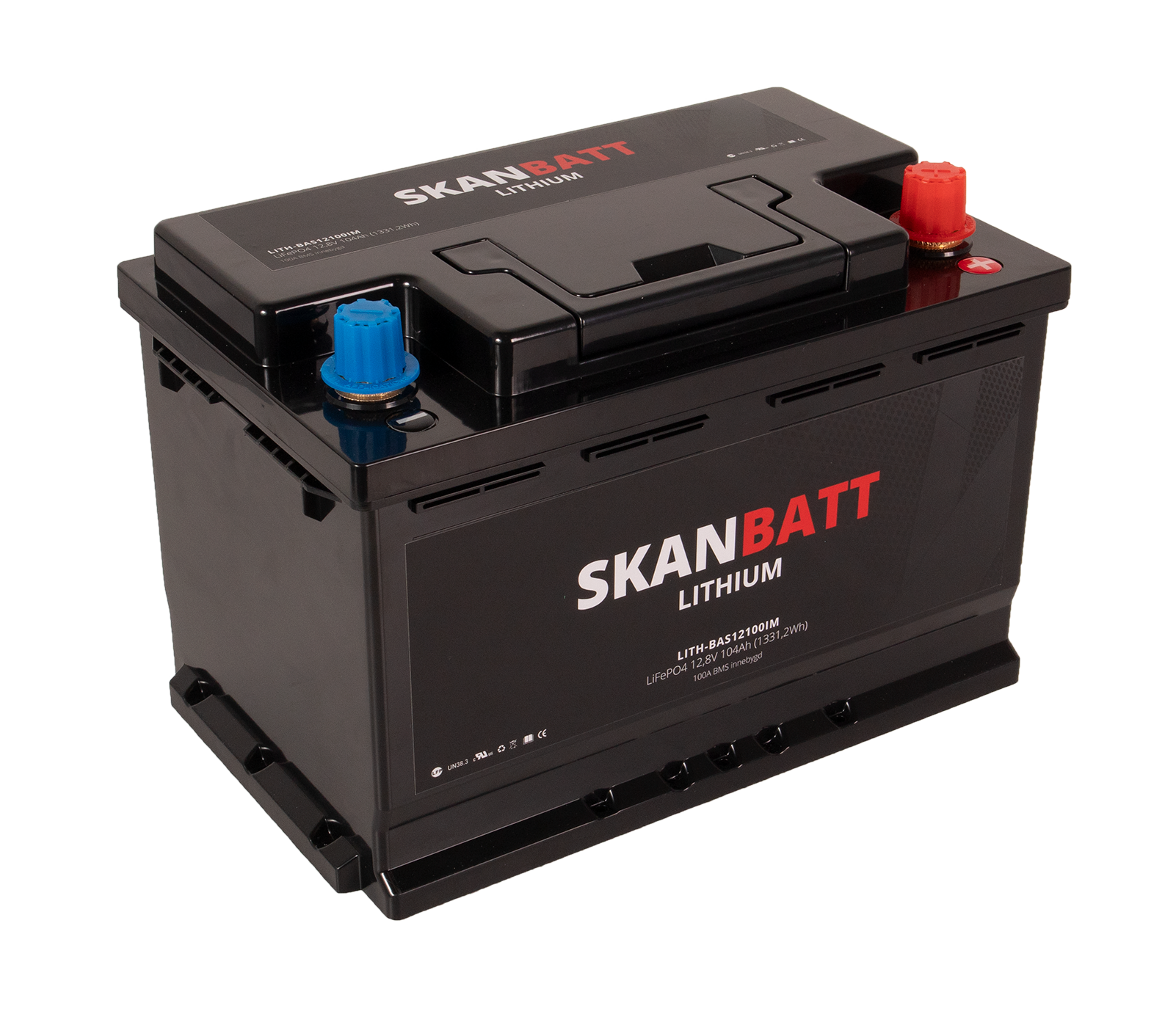 Skanbatt Lithium Batteri 12V 104Ah 100A Bms shown in product view