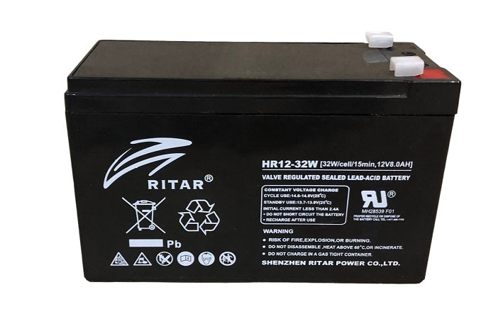 Ritar High Rate Agm Batteri 12V 8Ah F1 shown in product view