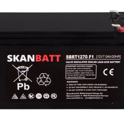 RITAR AGM Batteri 12V 7AH (151x65x94mm) F2