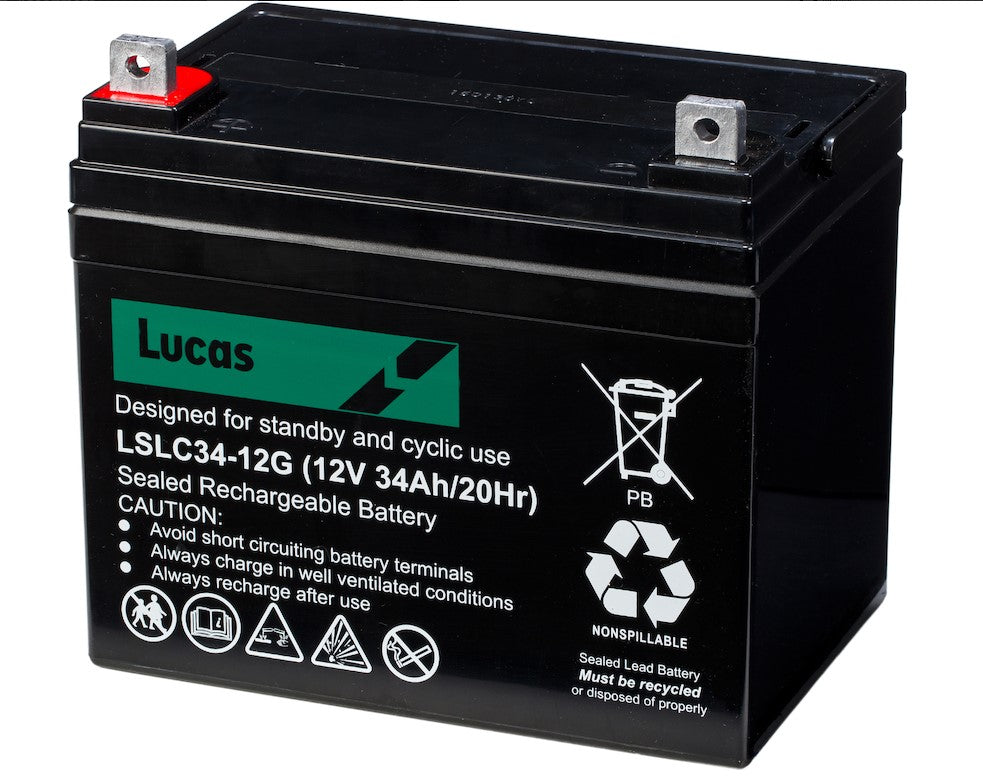 Lucas Agm Golf Batteri 12V 34Ah shown in product view