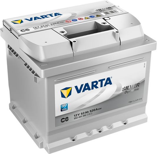 Varta Silver Dynamic Batteri 12V 52Ah 520Cca +Høyre C6 shown in product view