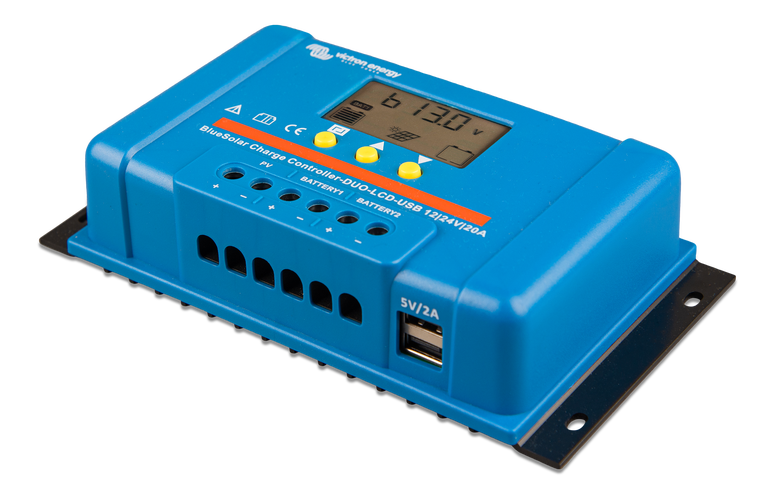 Victron Bluesolar Pwm Duo-Lcd&Usb 12/24V-20A shown in detail view