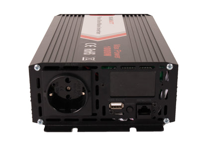 Skanbatt Inverter 12V 1000W Ren Sinus M/Trådløs Fjernkontroll shown in detail view