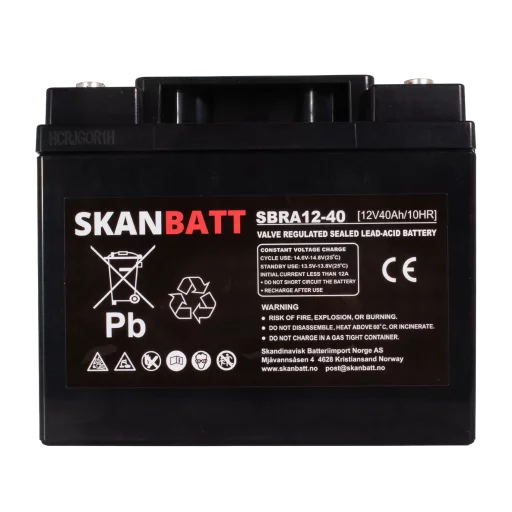 RITAR AGM Deep Cycle Batteri 12V 40Ah (198x166x171mm) +höger