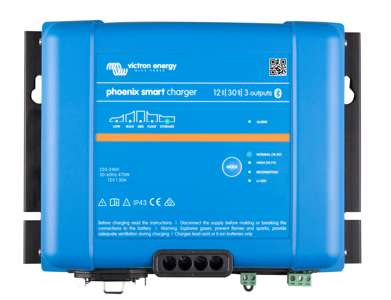 Victron Phoenix Smart Ip43 Batterilader 24V 16A 3-Kanaler shown in product view