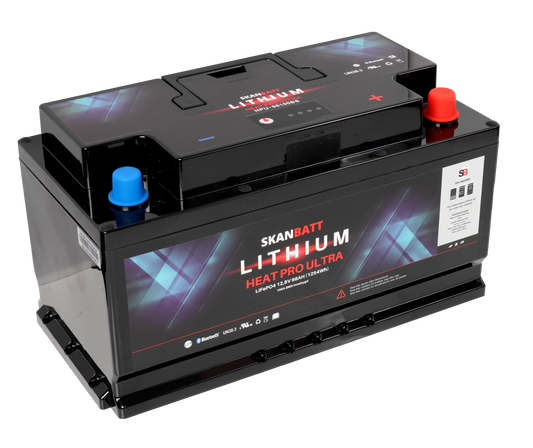 SKANBATT Lithium HEAT PRO 'Ultra' 12V 100AH - CAN Bus - 300A (<3s) - 8 års garanti - HUSBILSBATTERIET