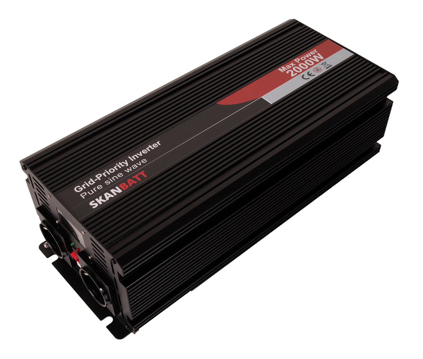 Skanbatt Inverter 12V 2000W Ren Sinus Med Nettprioritering Og Trådløs Fjernkontroll 420X165X120Mm shown in product view