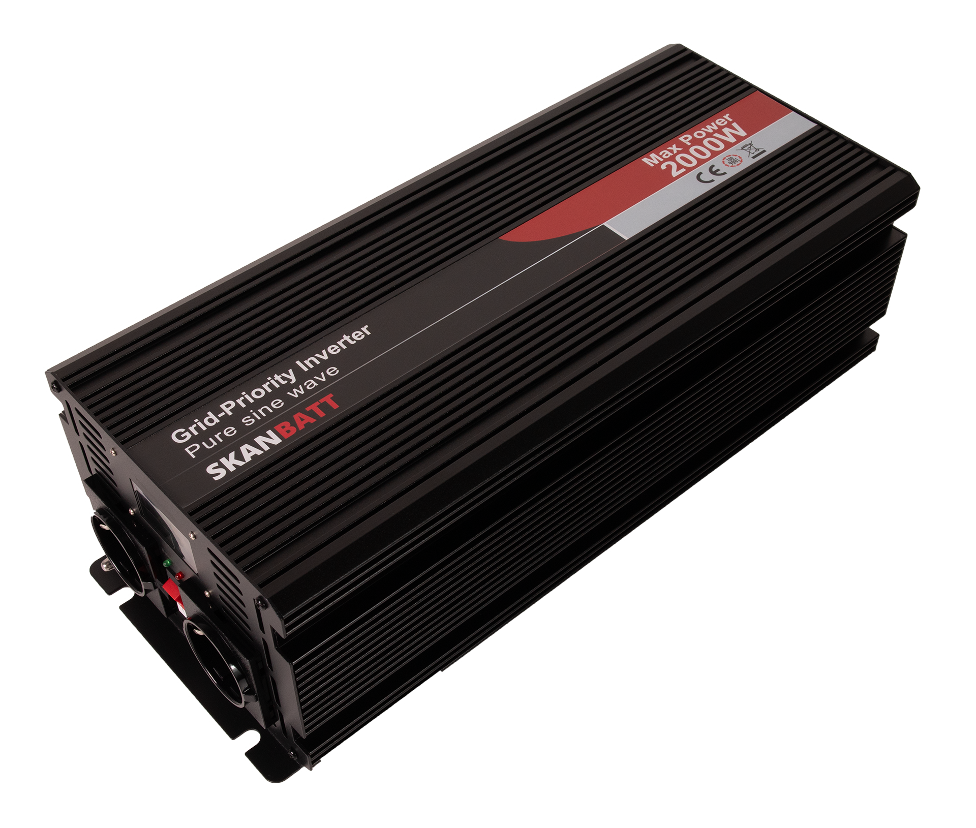 Skanbatt Inverter 12V 2000W Ren Sinus Med Nettprioritering Og Trådløs Fjernkontroll 420X165X120Mm shown in product view