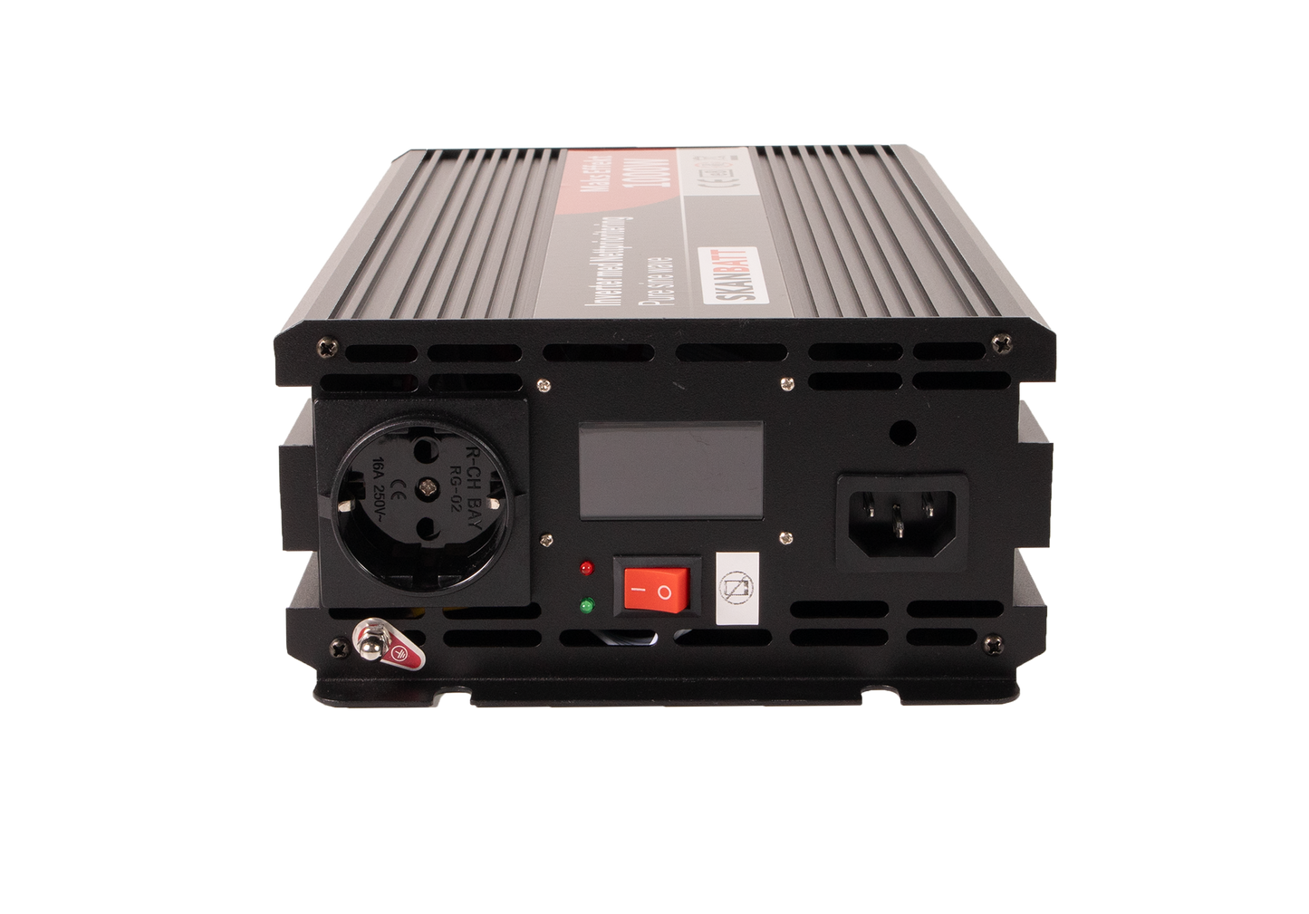 Skanbatt Inverter 12V 1000W Ren Sinus Med Nettprioritering Og Trådløs Fjernkontroll shown in angle view