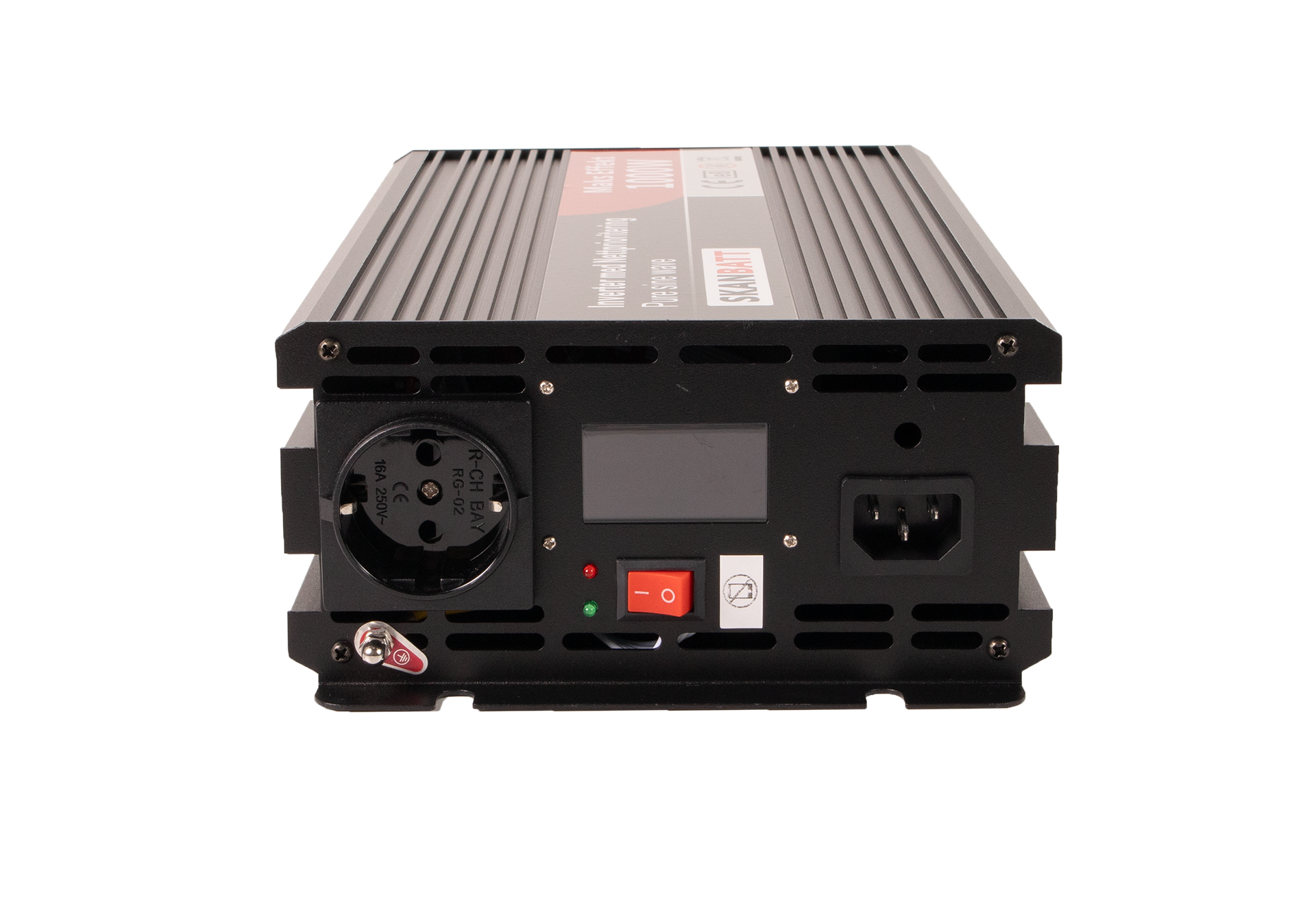 Skanbatt Inverter 12V 1000W Ren Sinus Med Nettprioritering Og Trådløs Fjernkontroll shown in angle view
