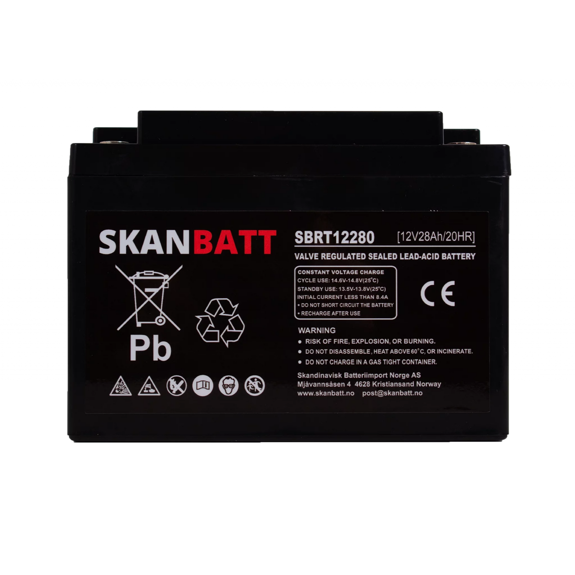 RITAR AGM Batteri 12V 28AH (166x175x125mm) M5