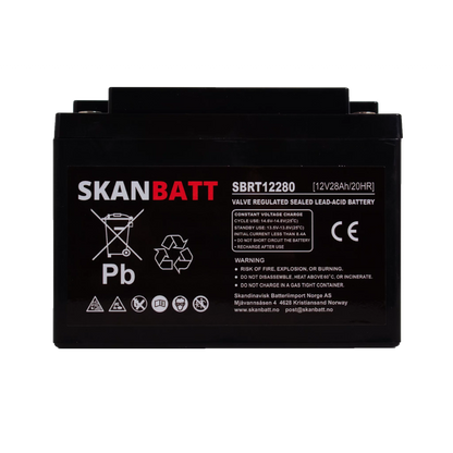 RITAR AGM Batteri 12V 28AH (166x175x125mm) M5