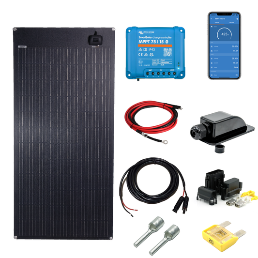 SKAN-VIC SFLEX 110W Flexipanel komplett kit med VICTRON MPPT 75/15