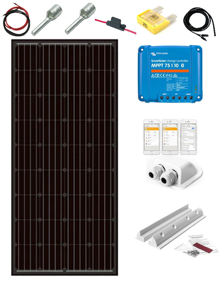 Skanbatt 107X55 - 110W - Slim&Short Komplett Kit Monopanel Med Victron Bt Mppt shown in product view