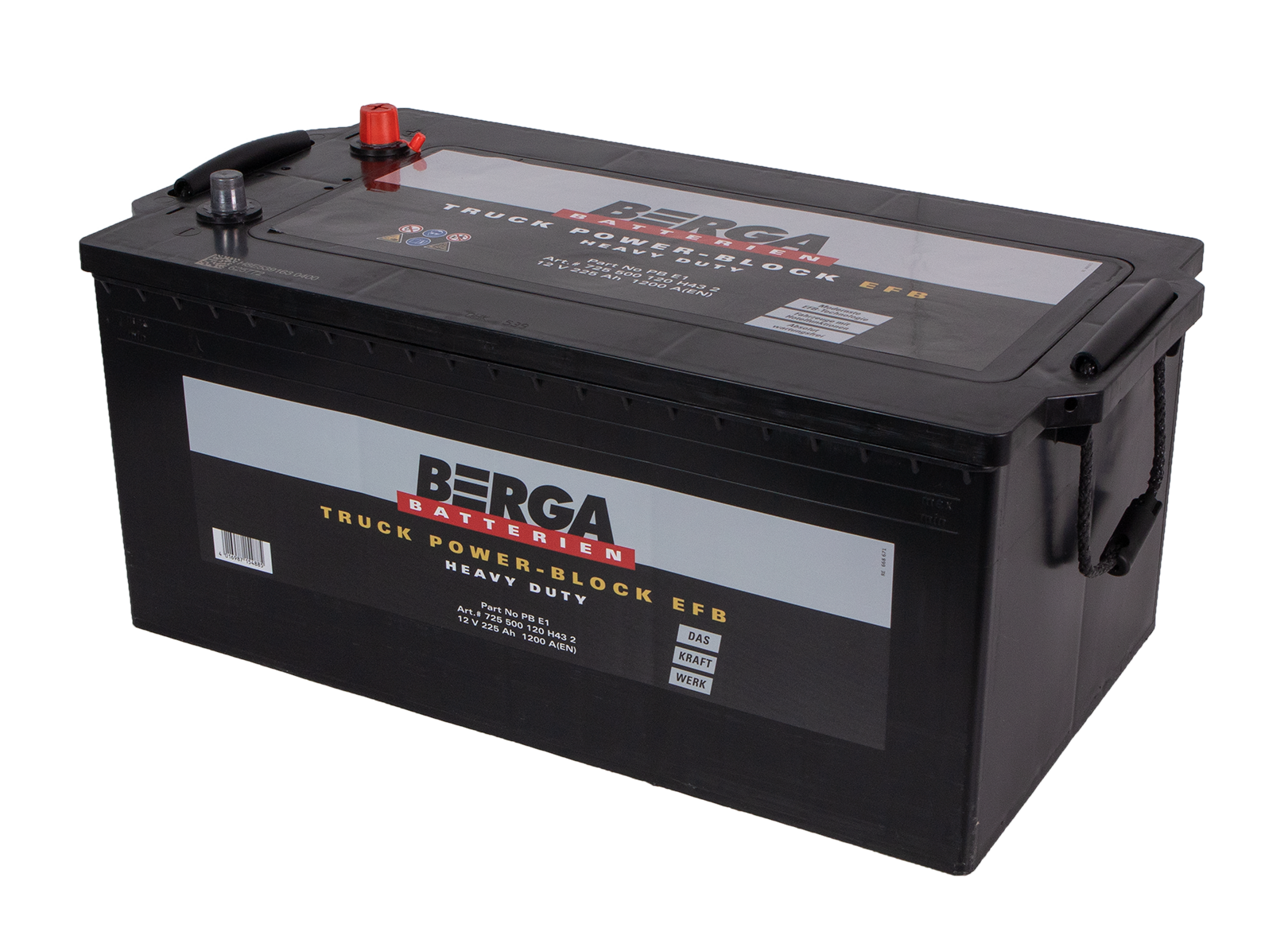 Berga Truck Pb Efb 12V 225Ah 1200Cca shown in detail view