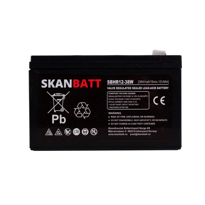 RITAR High Rate AGM Batteri 12V 9AH (151x65x93,5mm) F2