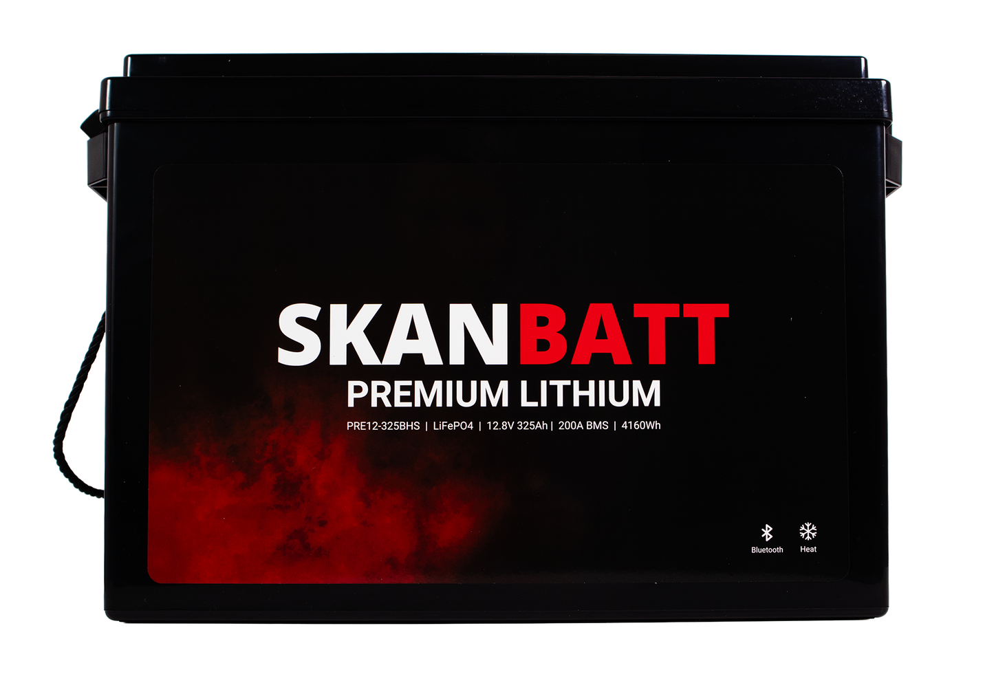 SKANBATT Premium Lithium - 12V 325Ah 200A BMS - Bluetooth - Heat - 345x190x245mm - 8 Års garanti