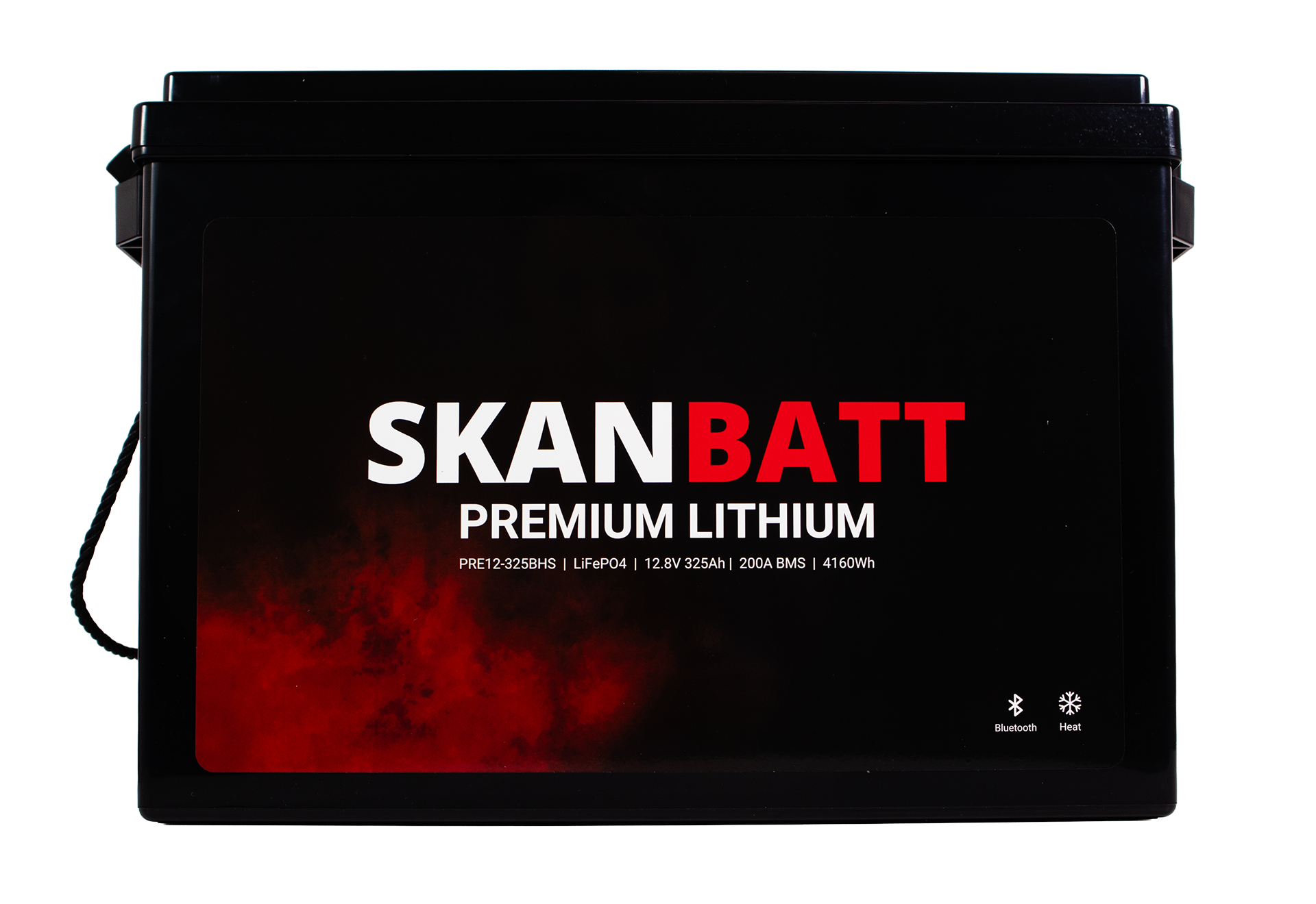 SKANBATT Premium Lithium - 12V 325Ah 200A BMS - Bluetooth - Heat - 345x190x245mm - 8 Års garanti