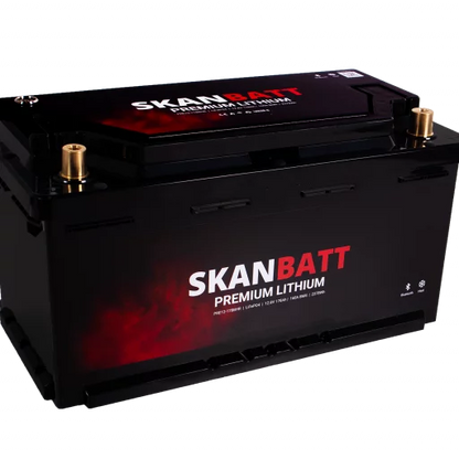 SKANBATT Premium Lithium - 12V 178Ah 160A BMS - Bluetooth - Heat - 354x176x187mm - 8 Års garanti