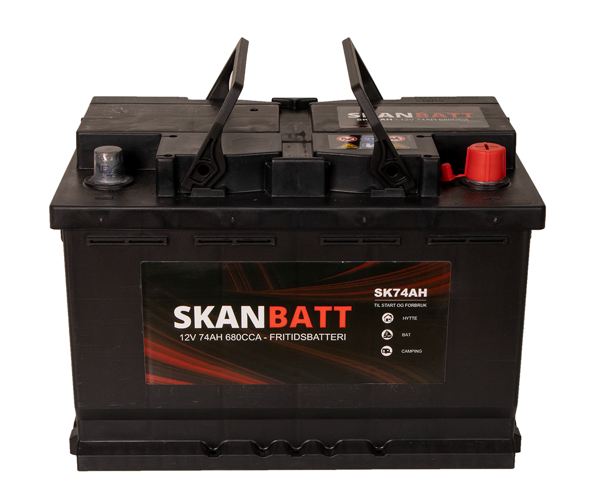 Skanbatt Fritidsbatteri 12V 74Ah 680Cca +Høyre shown in detail view