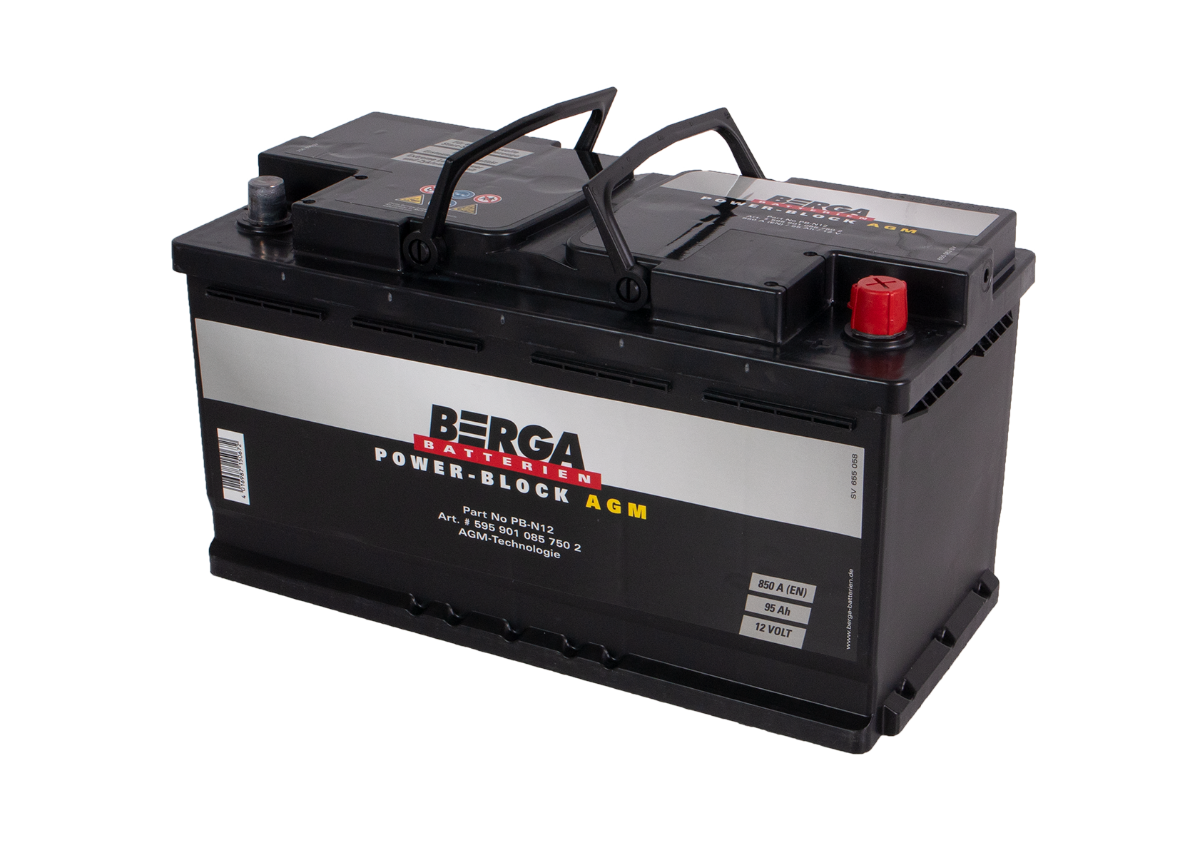 Berga Power Block Agm 12V 95Ah 850Cca label detail